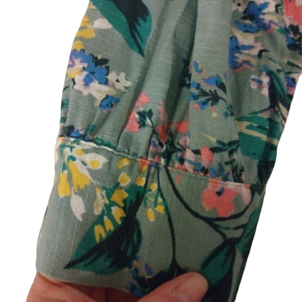 Lauren Conrad Floral Button Accented Peasant Top Plus Size XXL - Picture 6 of 11